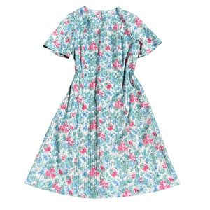 Vintage Alicia Floral Textured Polyester Midi Dress Sz Med